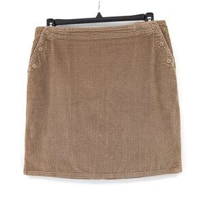 Vintage Tan Corduroy Button-Accent Mini Skirt Size 12 Bagatelle Preppy Skater
